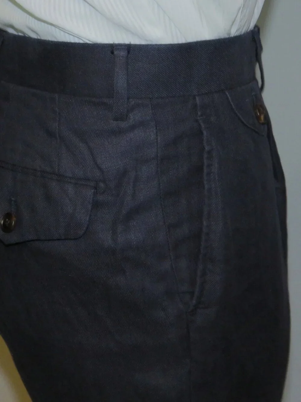 J. Mueser Silk Linen Blend Dark Graphite Dress Pants 30.5